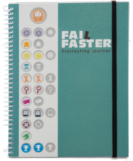 The Game Crafter - Fail Faster Playtesting Journal (front) by Jay Cormier - Available at The Game Crafter
